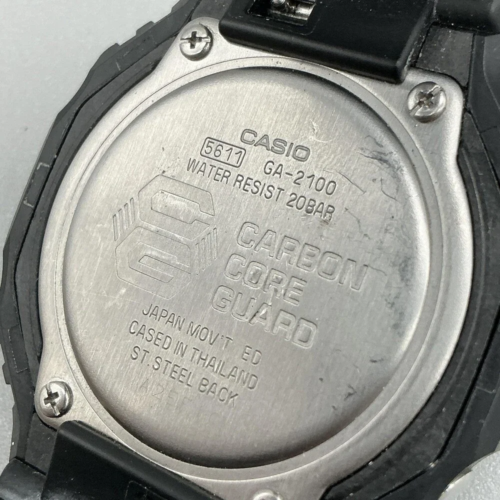 Casio G-Shock GA-2100 Men Watch 45mm Black Dial Resin Analog Digital New Battery
